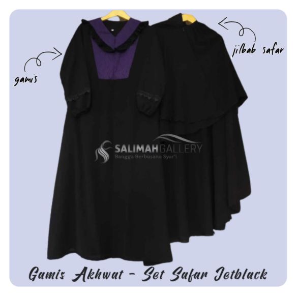 produsen SalimahGallery solo gamis jubah akhwat muslimah hitam elegan bagus model terbaru